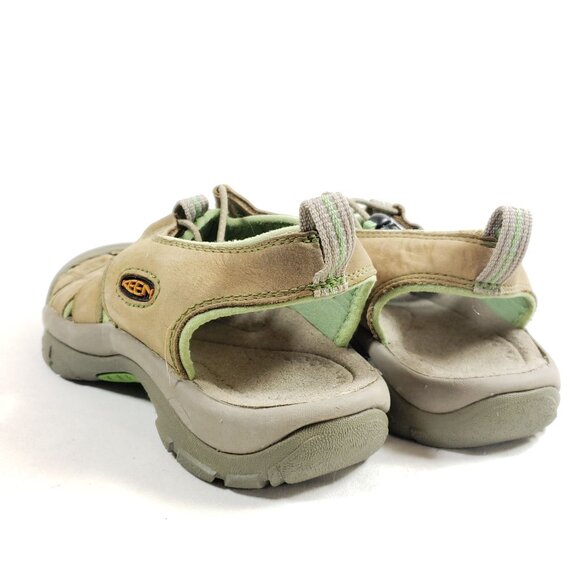Keen Womens Size 9 Waterproof Hiking Fishermans Sandals Tan & Green - Picture 4 of 9